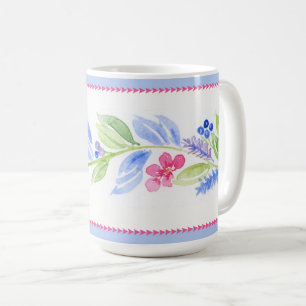 Mug Fleurs pastel à l'aquarelle peintes à la main