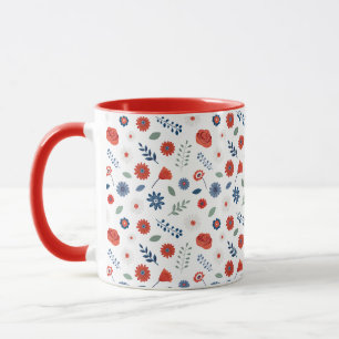 Mug Fleurs Patriotiques Cottage Été Americana