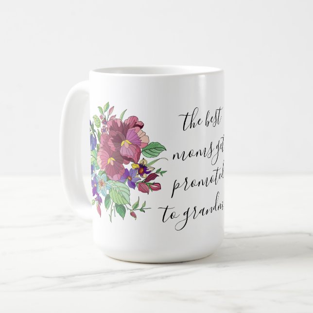 Mug Fleurs peintes, pour la 1ère grand-mère (Devant gauche)