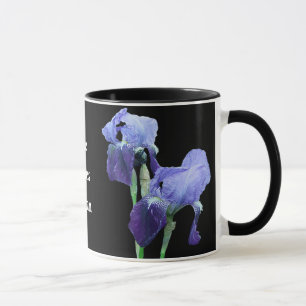 Mug Fleurs personnalisables d'iris bleu personnalisées