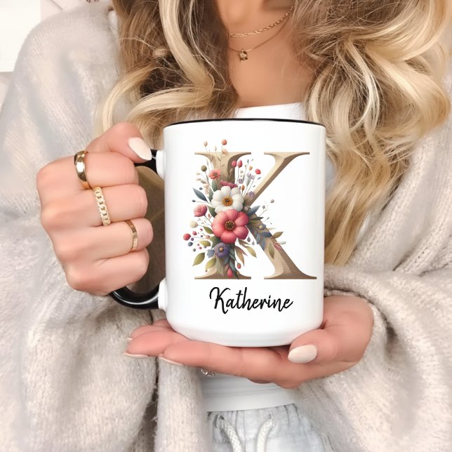 Mug Fleurs Personnalisé pour Cadeau d'Anniversaire (wildflower birthday mug, graduation gift mug, christmas mug gift, gift for mom, gift for grandma,)