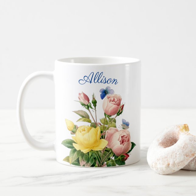 MUG FLEURS PERSONNALISÉES DE LA NATURE (Avec donut)