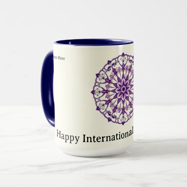 Mug Fleurs personnalisées pour la Journée internationa (Devant gauche)