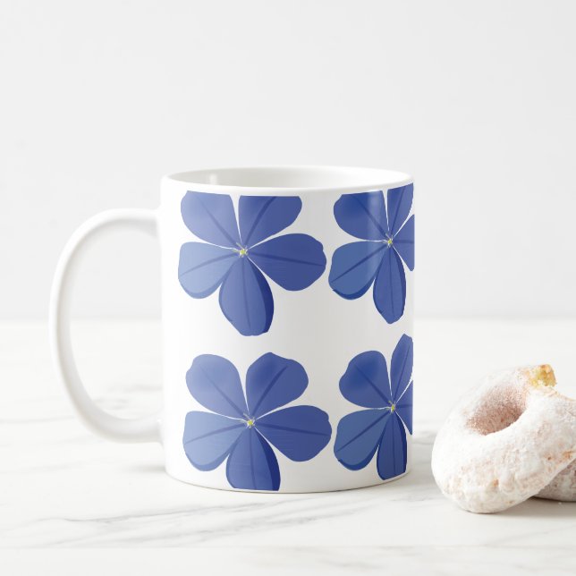 Mug Fleurs Pétales Plumbago (Avec donut)
