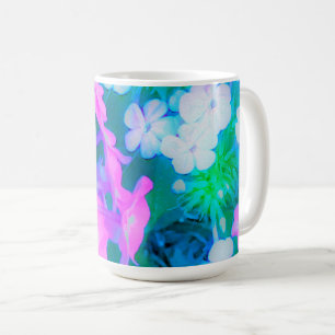 Mug Fleurs Phlox de jardin rose, vert, bleu et blanc