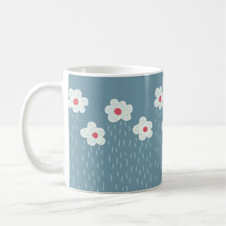 Mug Fleurs pleurs printemps bleu brillant amusant