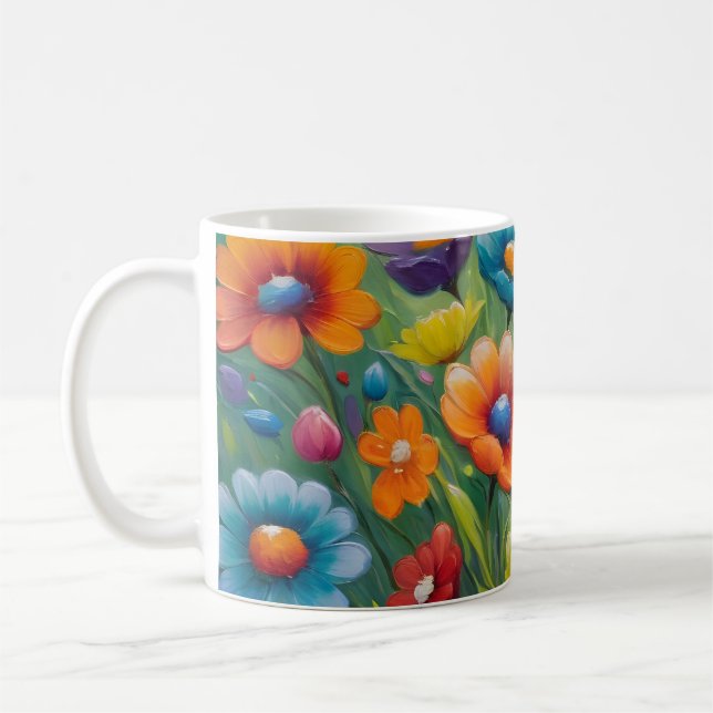 Mug Fleurs printanières colorées (Gauche)