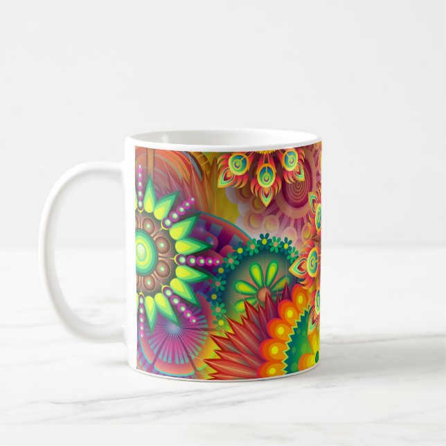 Mug Fleurs psychédéliques (Gauche)