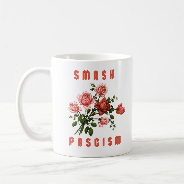 Mug Fleurs Rétro - Écraser le Fascisme (Gauche)