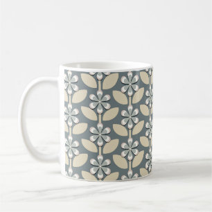 Mug Fleurs Rétro Vert Sage