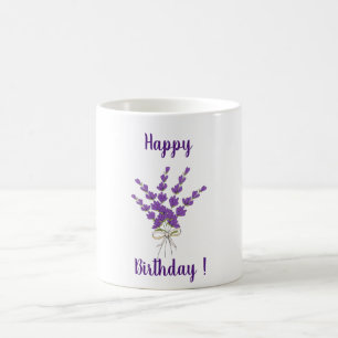 Mug Fleurs romantiques Lavande Provence fête d'anniver
