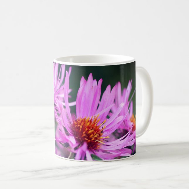 Mug Fleurs rose Aster Personnalisées (Devant droit)