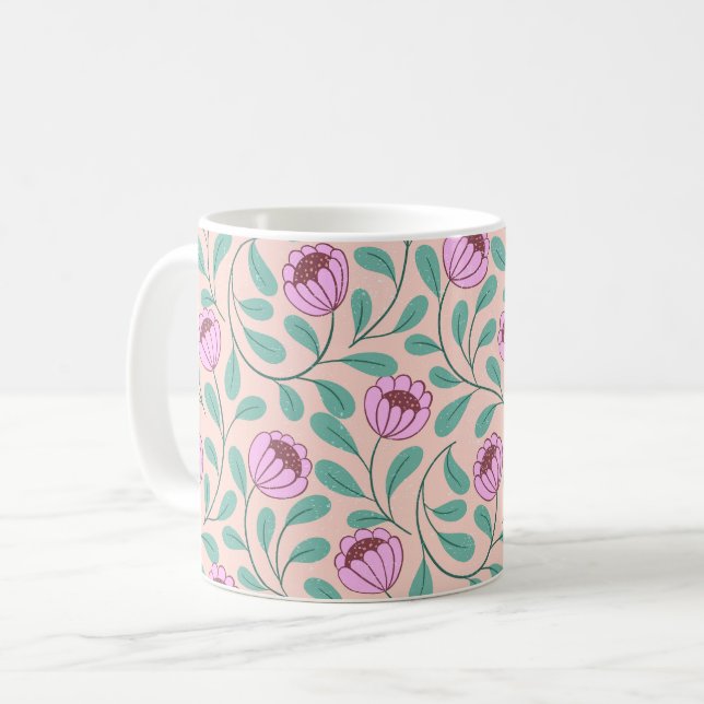 Mug Fleurs roses (Devant gauche)