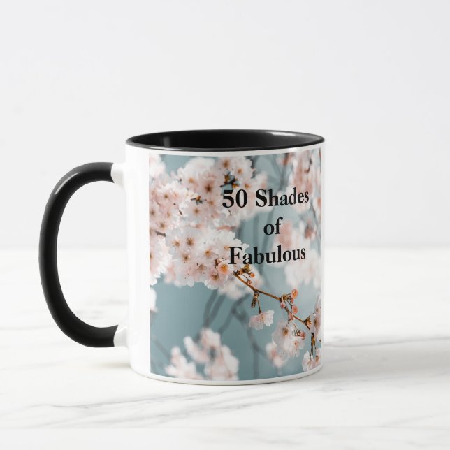Mug Fleurs roses 50 Tons de Fabuleux (Gauche)