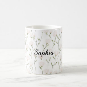Mug Fleurs roses blush jolies féminines