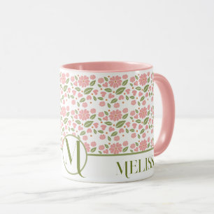 Mug Fleurs roses Boho super Retro Motif Daisy