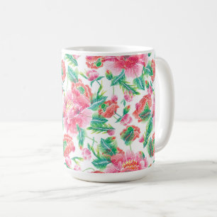 Mug Fleurs roses brillantes Fille Motif