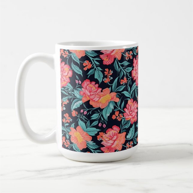 Mug Fleurs roses et coraux (Gauche)