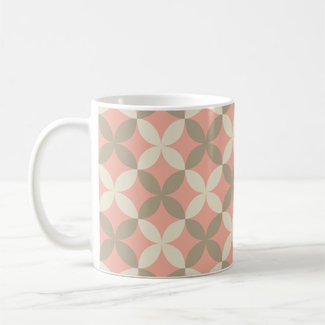 Mug fleurs roses et feuilles grises à motifs (Gauche)