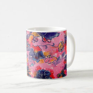 Mug Fleurs roses et violettes Jardin Aquarelle origina