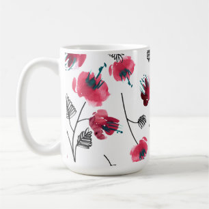 Mug Fleurs roses florales enveloppées