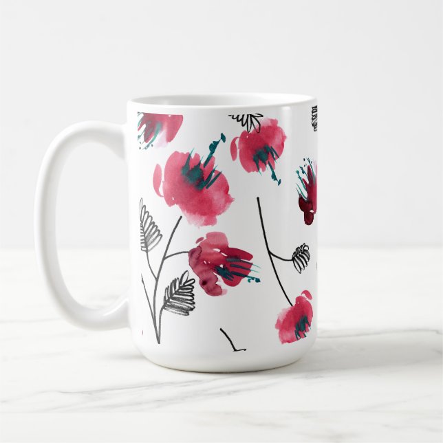 Mug Fleurs roses florales Wrap-68881 (Gauche)
