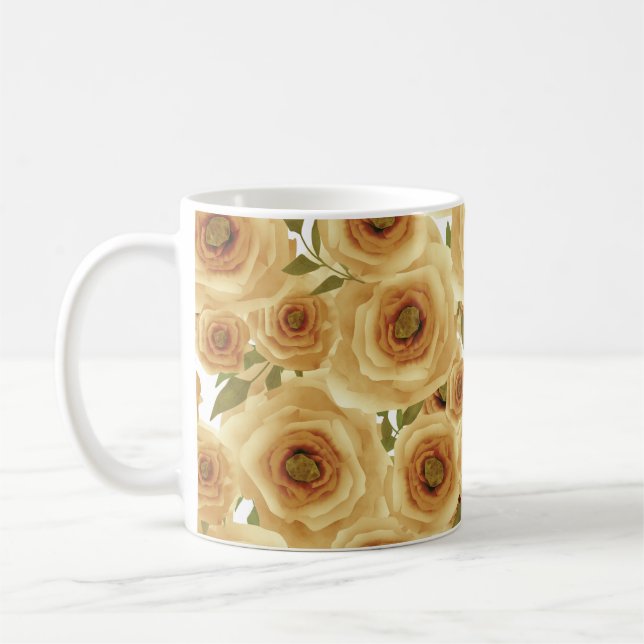 Mug Fleurs roses imprimés floraux abstraits couleurs b (Gauche)