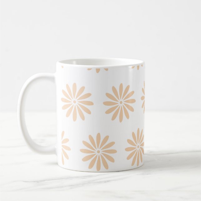 Mug Fleurs roses motif. art, dessin, arrière - plan, f (Gauche)