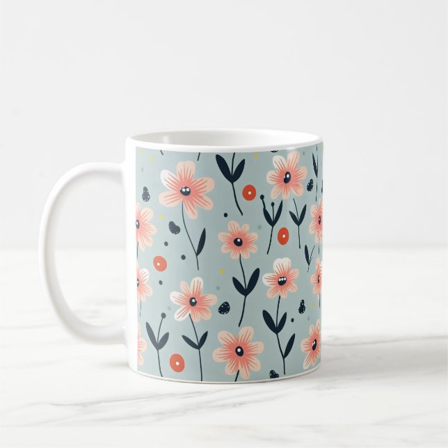 Mug Fleurs roses Motif Floral (Gauche)