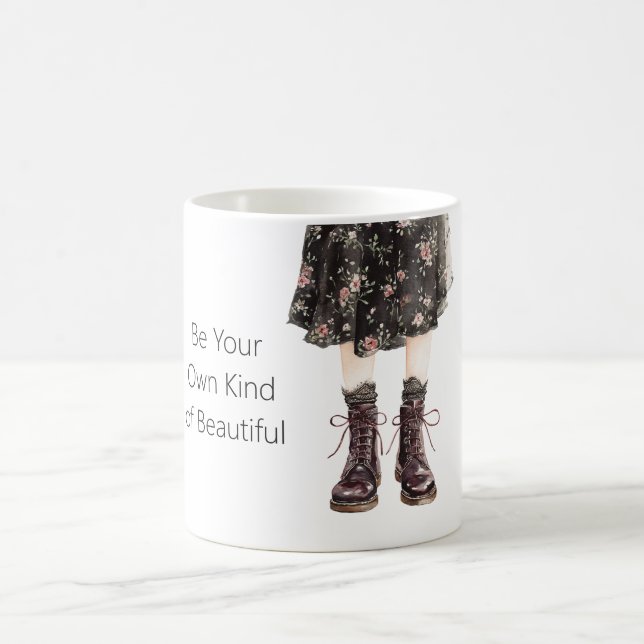 Mug Fleurs roses noires jupe bottes (Centre)