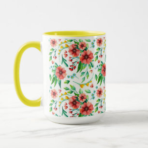 Mug Fleurs roses peintes à la main Motif Floral-23498