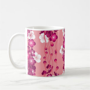 Mug Fleurs roses roses : arrière - plan sans soudure.
