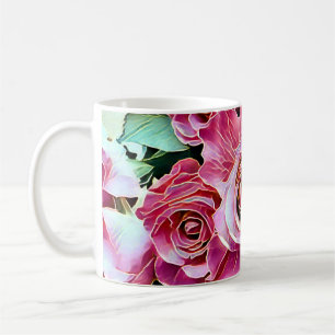MUG FLEURS ROSES ROSES ROSES ROSES