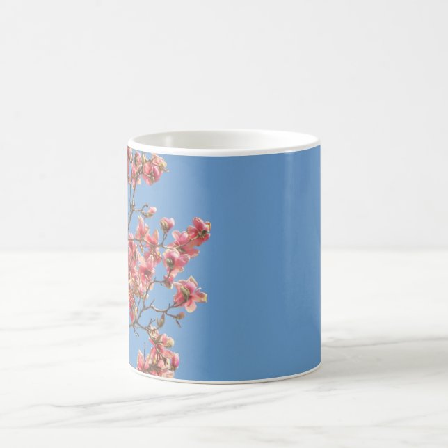Mug Fleurs roses sur Mug, personnaliser avec texte (Centre)