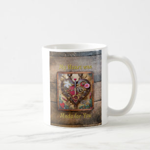 Mug Fleurs Rouge à Lèvres Coeur Série Steampunk