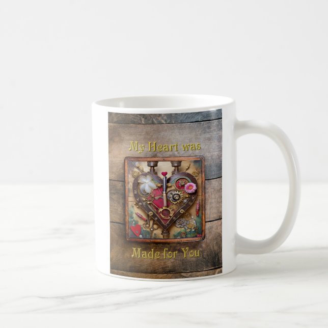 Mug Fleurs Rouge à Lèvres Coeur Série Steampunk (Droite)
