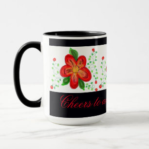 Mug Fleurs Rouge Et Jaune