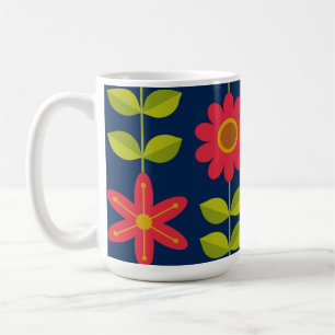 Mug Fleurs rouges de style moderne du milieu du XXe si