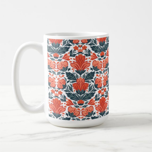 Mug Fleurs rouges décoratives (Gauche)