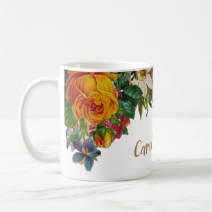 Mug Fleurs rustiques vintages élégantes de roses