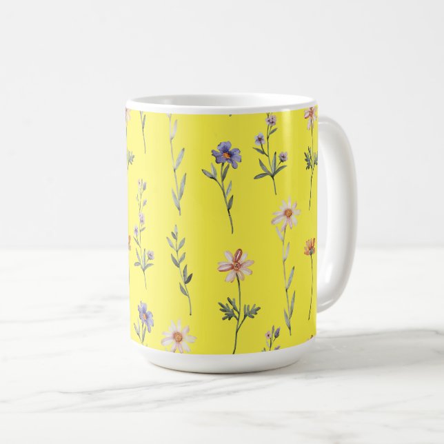 Mug Fleurs sauvages aquarelle (Devant droit)