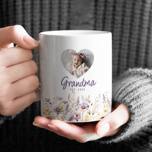 Mug Fleurs sauvages aquarelle Grand-mère Violet & Cade