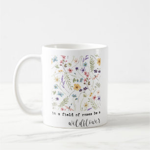Mug Fleurs sauvages aquarelle rétro Citation Inspirant