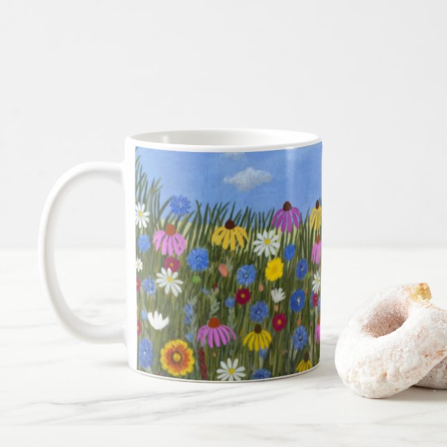Mug Fleurs sauvages avec marguerites Classique (Avec donut)