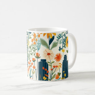 Mug Fleurs sauvages Cityscape moderne Cottagecore #9