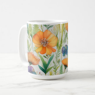 Mug Fleurs sauvages d'aquarelle de style français