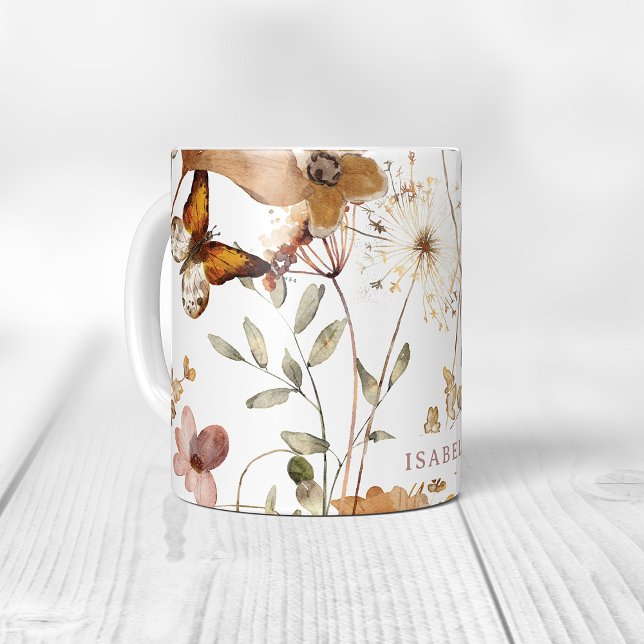 Mug Fleurs sauvages d'automne neutres Boho tendance su (Créateur téléchargé)