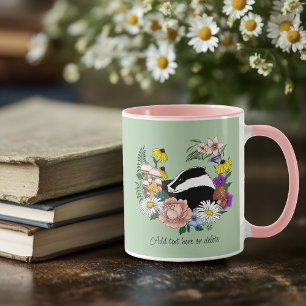 Mug Fleurs sauvages du blaireau des bois Champignons V