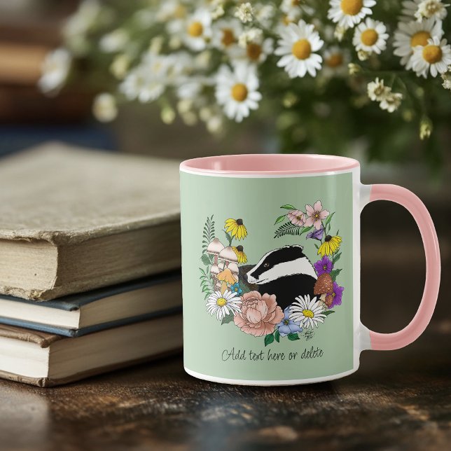 Mug Fleurs sauvages du blaireau des bois Champignons V (Créateur téléchargé)