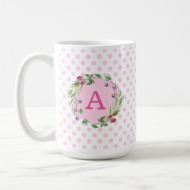 Mug Fleurs sauvages et framboises personnalisés (Gauche)